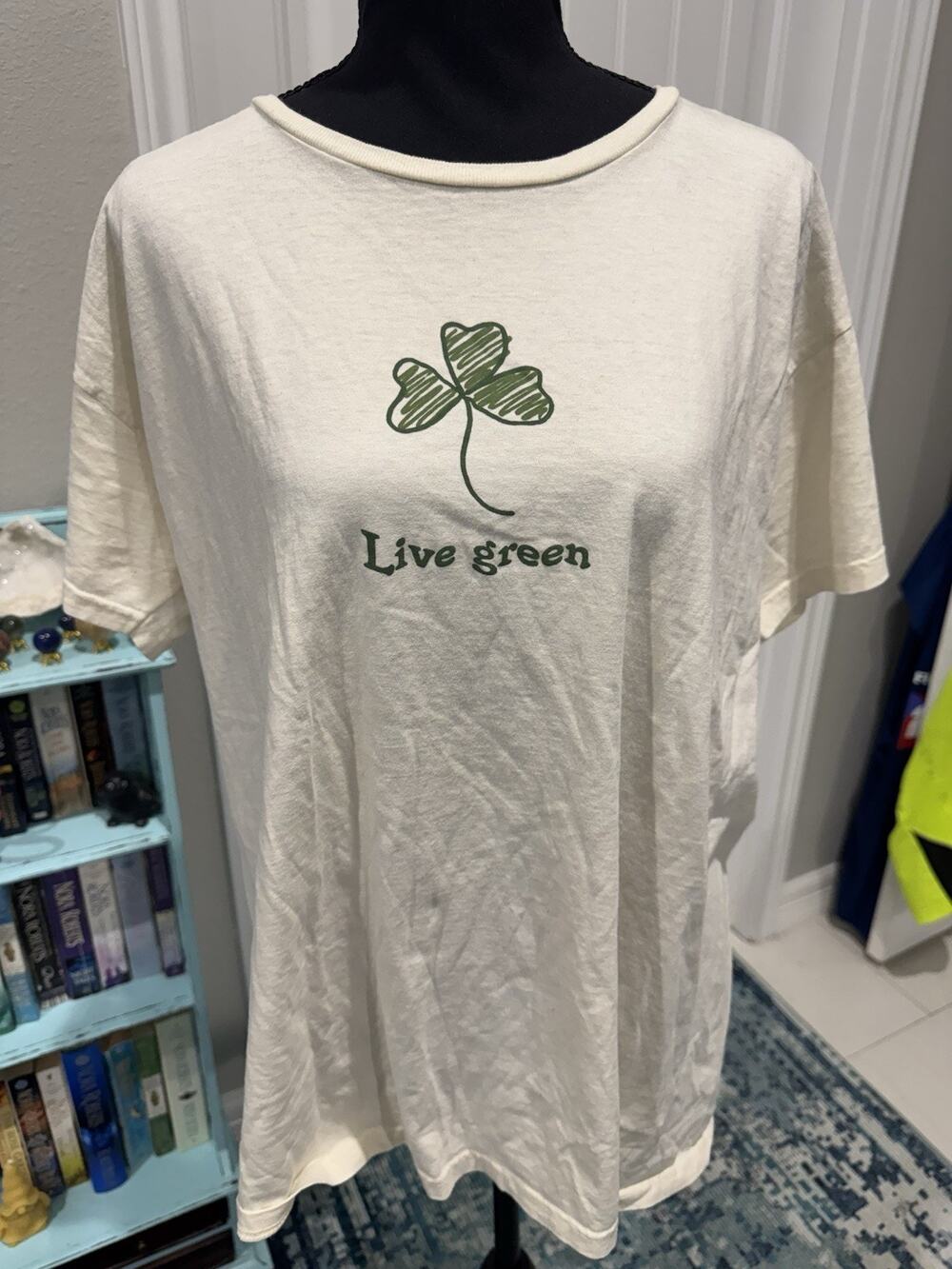 Vintage Anvil Organic Cotton Live Green Shirt Shamrock Women’s Sz XL